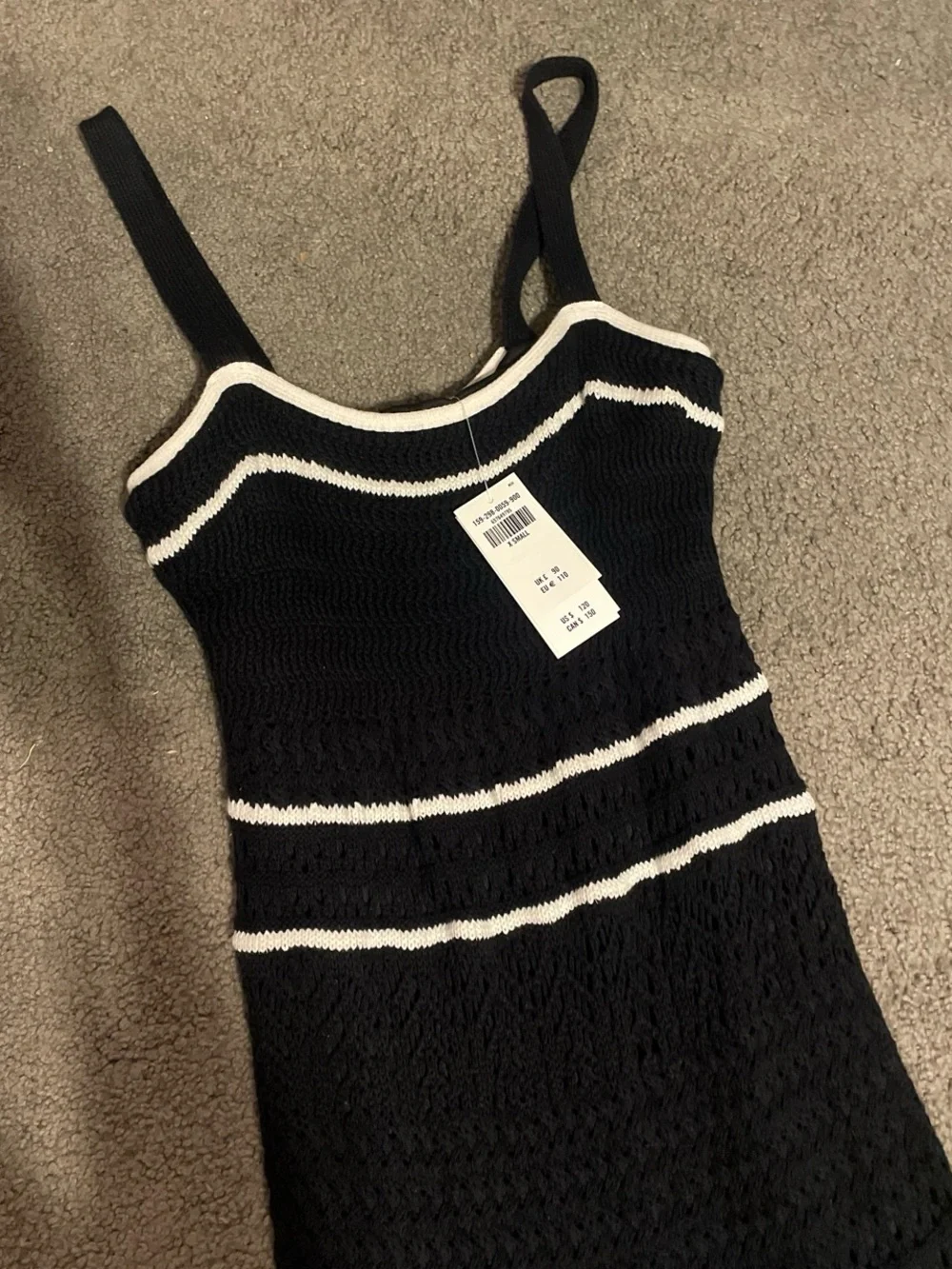 NWT Abercrombie Black Crochet Maxi Dress